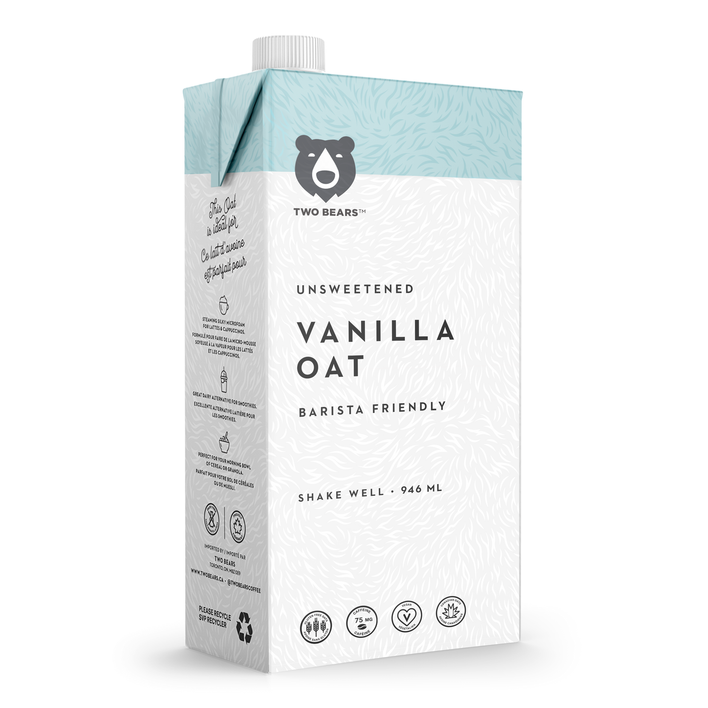 Two Bears Unsweetened Vanilla Oat Barista 1L