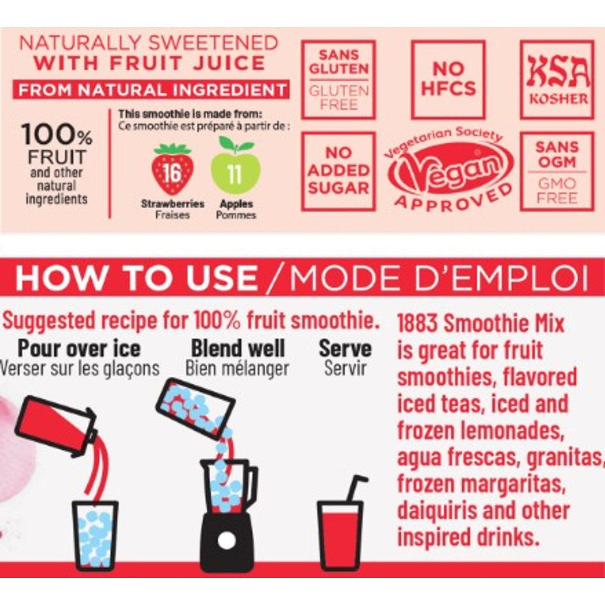 1883 Smoothie Strawberry 1L