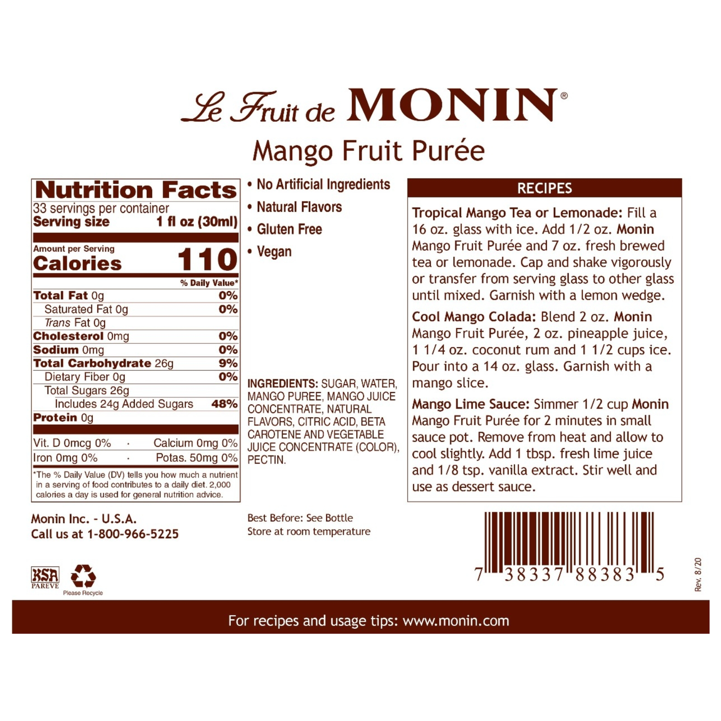 Monin Mango Puree 1L